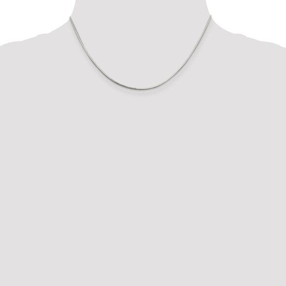 1mm Sterling Silver, Square Solid Snake Chain Necklace, 16 Inch - Picture 2 of 8